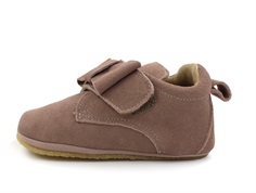 Wheat dusty rouge slippers with bow